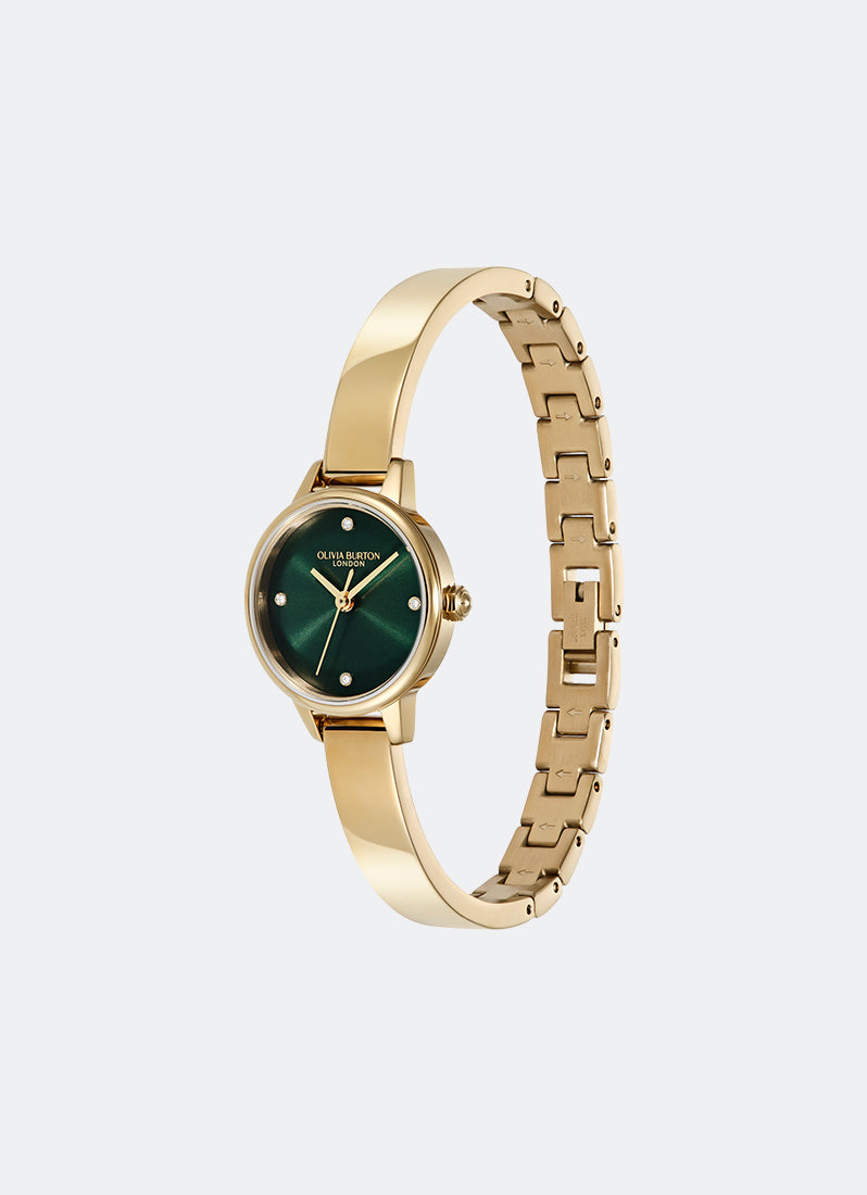 Classic Mini Forest Green & Gold Bangle - 23mm 24000441