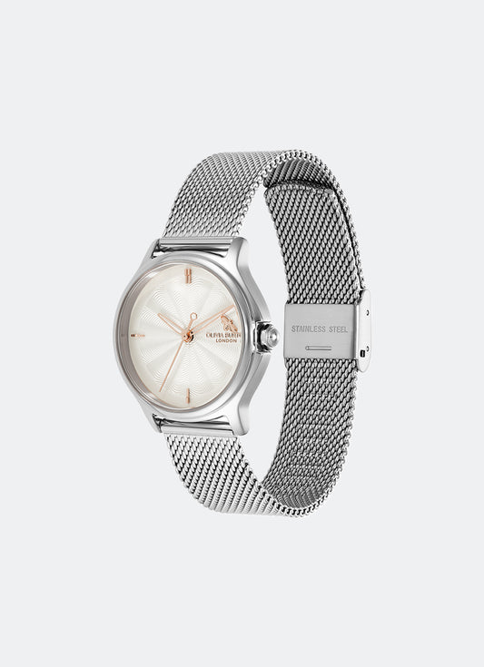 Modern Classics Bee Silver White Dial with RG Accents, SS Case, SS Mesh Bracelet - 30mm 24000340