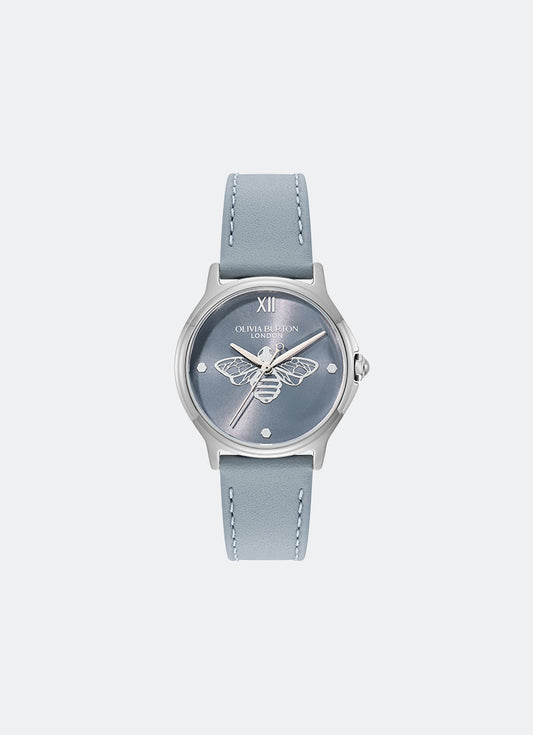 Modern Classics Bee Chalk Blue Dial, SS Case, Blue Leather - 30mm 24000343