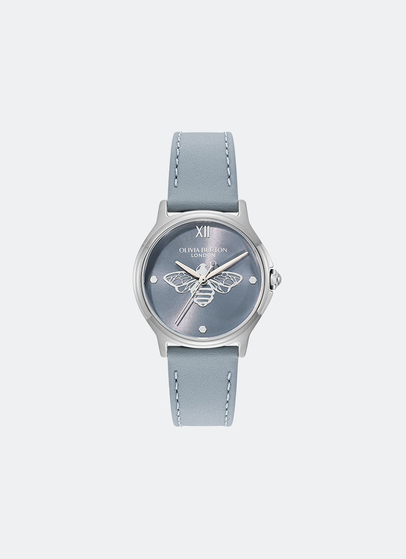 Modern Classics Bee Chalk Blue Dial, SS Case, Blue Leather - 30mm 24000343