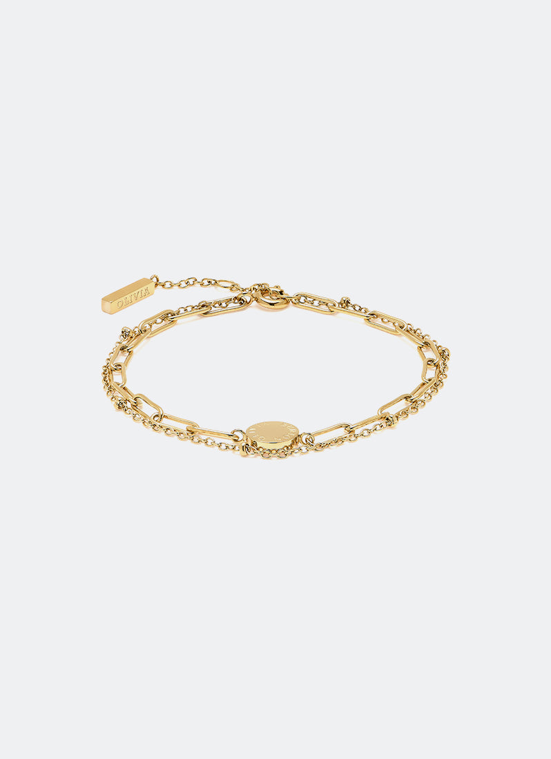 Olivia Burton Mini Hexa Neo Gold & Two Tone Bracelet Watch Illusion Gold Stacking Bracelet 28mm