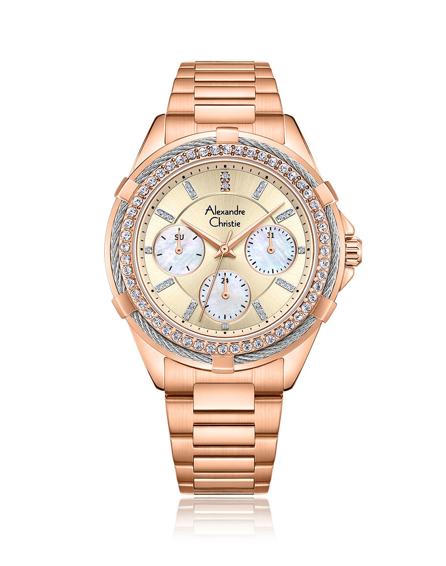 Passion Boyfriend Band Multifunction Rose Gold Gold 36mm - AC2496BFBRGLN