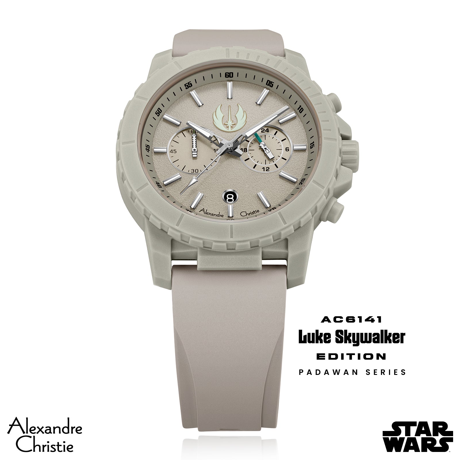 Star Wars Luke Skywalker Limited Edition Chronograph Gift Set Men White Dial Stainless Steel Case White Rubber - 43mm AC6141MCRLS1
