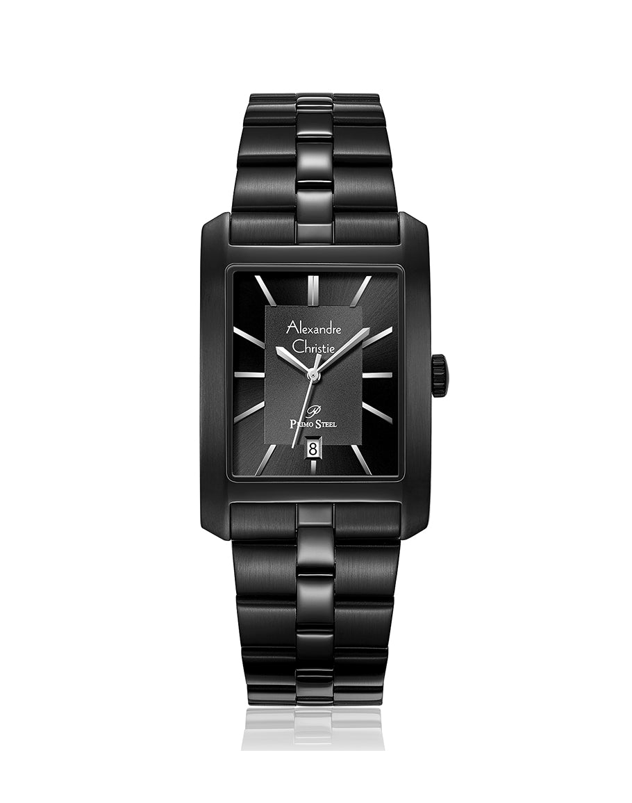 Primo Steel Men Black Dial Stainless Steel - 29mm x 42.5mm AC1019MDBIPBA