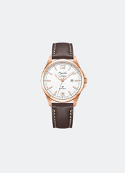 Primo Steel Women White Dial Rose Gold Stainless Steel Brown Leather - 32mm AC1029LDLRGSL