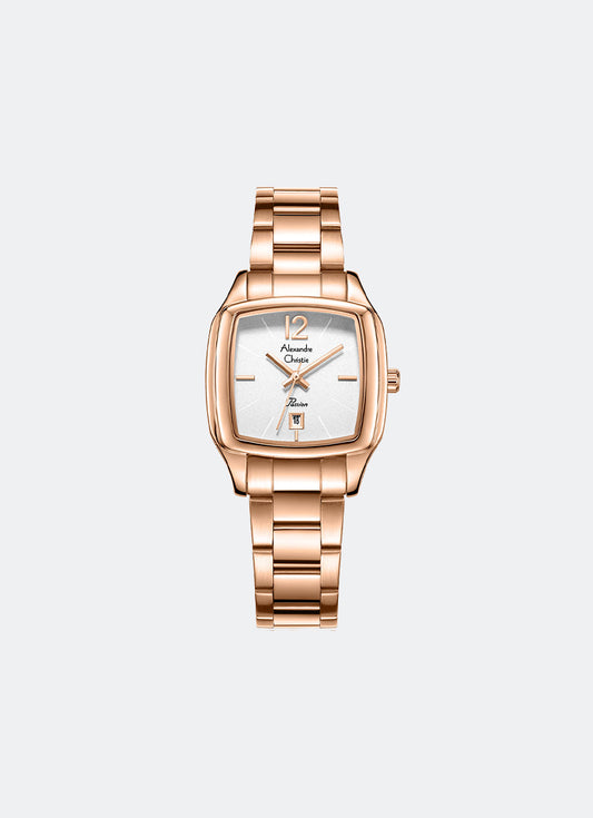 Passion Ladies Band Date Rose Gold White Dial 29 x 37mm - AC2454LDBRGSL