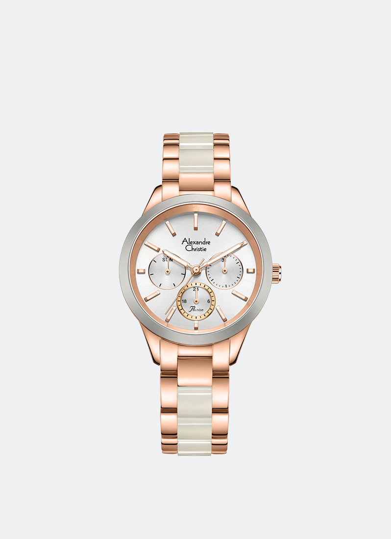 Passion Boyfriend Band Multifunction Rose Gold Silver Dial 35mm - AC2B01BFBRGSLDR