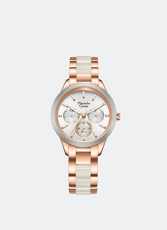 Passion Boyfriend Band Multifunction Rose Gold Silver Dial 35mm - AC2B01BFBRGSLDR