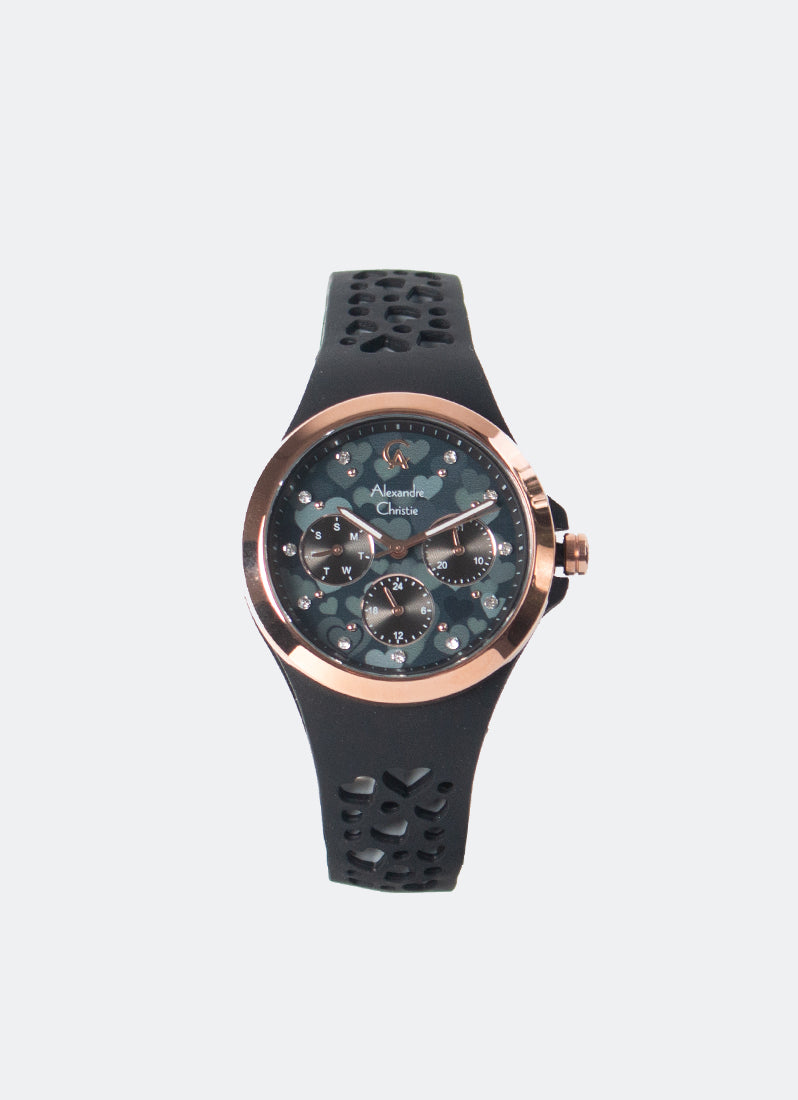 Multifunction Boyfriend Band Multifunction Rose Gold Black Dial 36mm - AC2B04BFRRGBA