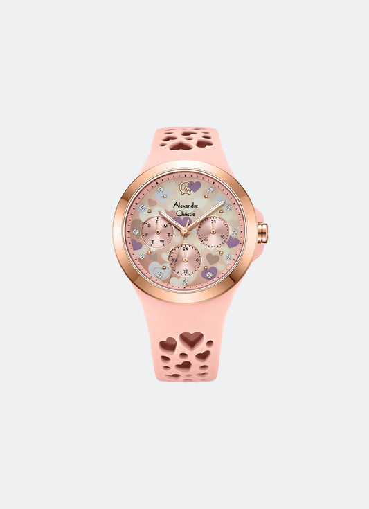 Multifunction Boyfriend Band Multifunction Rose Gold Blush Dial 36mm - AC2B04BFRRGPN