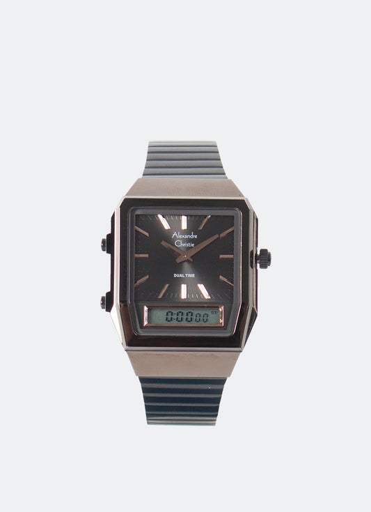 AC DiGi Ladies Band Analog Digital Black Black Dial 34mm - AC2B37LHBIGBARG