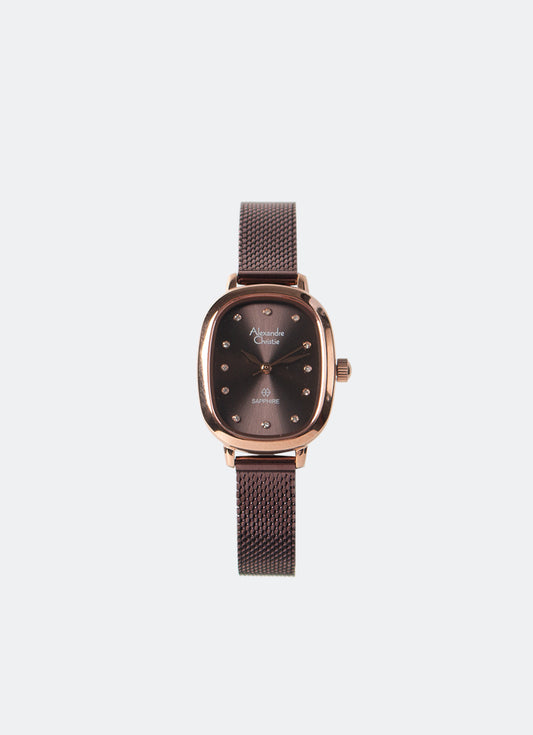 Sapphire Ladies Band Quartz Rose Gold Brown Dial 23 x 32.5mm - AC2B40LHBROBO