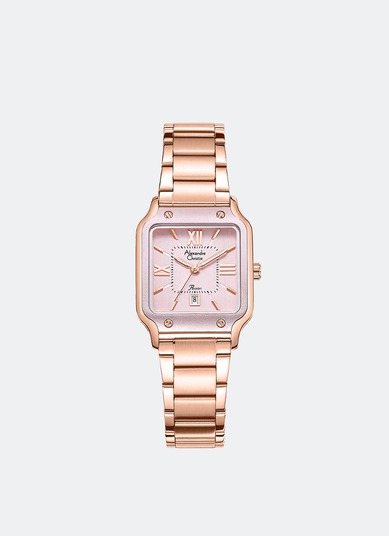 Alexander Christie Ladies Passion Ladies Band Date Rose Gold Blush Dial