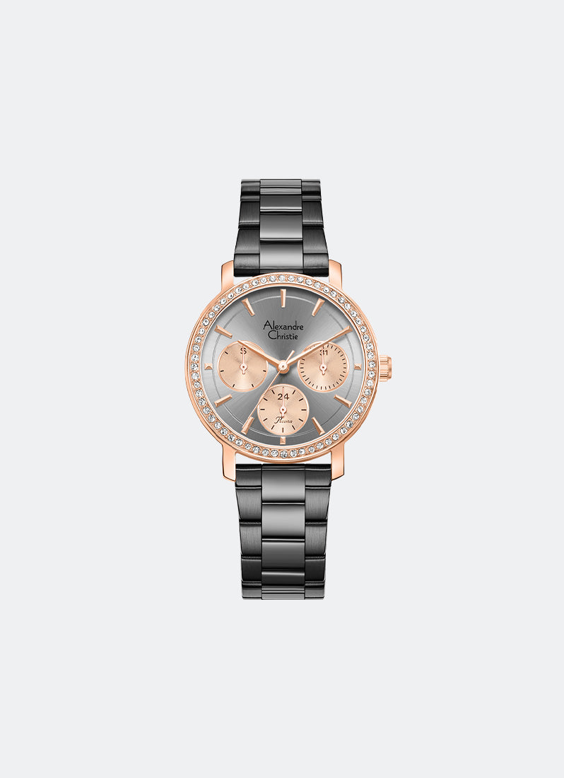 Passion Boyfriend Grey Dial Rose Gold Stainless Steel Black - 33mm AC2B92BFBGRGR