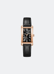 Passion Ladies Black Dial Rose Gold Stainless Steel Black Leather - 20mm x 35mm AC2B94LHLRGBA