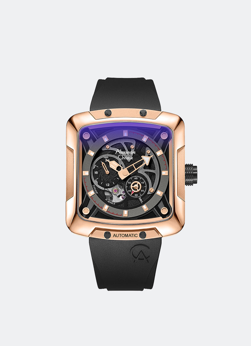 Automatic Men Black Grey Dial Rose Gold Stainless Steel Black Rubber - 42mm x 47mm AC3030GARBRBA