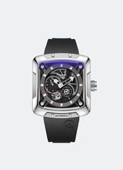 Automatic Men Black Dial Silver Stainless Steel Black Rubber - 42mm x 47mm AC3030GARSSBA