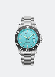 Automatic Men Silver Light Blue Dial Black with White Accents Stainless Steel Silver Bracelet - 42mm AC6141MABSSLB