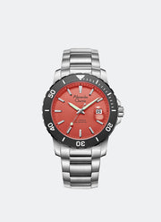 Automatic Men Silver Orange Dial Black with White Accents Stainless Steel Silver Bracelet - 42mm AC6141MABSSOR