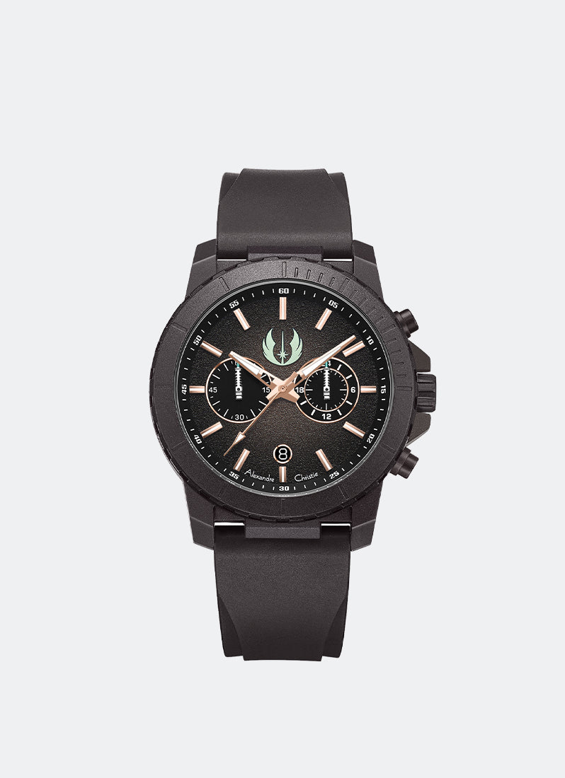 Star Wars Obi-Wan Kenobi Limited Edition Gift Set Chronograph Men Black with Rose Gold & Green Accents Black Eco Ceramic Black Premium Rubber - 43mm AC6141MCROB1