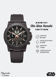 Star Wars Obi-Wan Kenobi Limited Edition Gift Set Chronograph Men Black with Rose Gold & Green Accents Black Eco Ceramic Black Premium Rubber - 43mm AC6141MCROB1