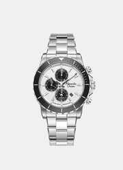 25th Anniversary Limited Edition Gift Set Chronograph Men White & Black Dial Black & Silver Stainless Steel Silver Ceramic & Genuine Calf Leather - 42mm AC6141XXVMSSSLBA