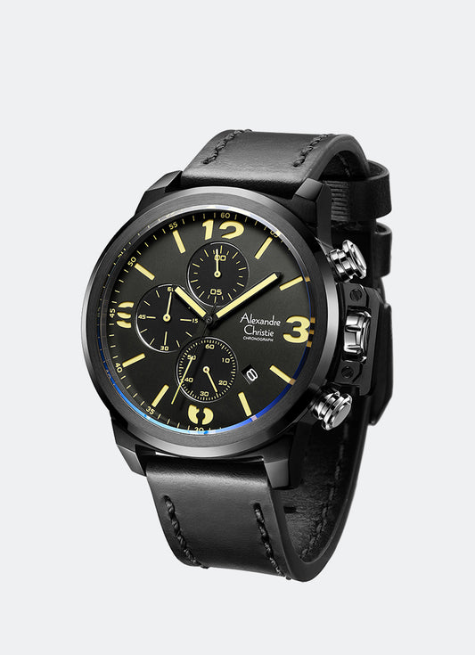 Chronograph Men Band Chronograph Black Black Dial 48mm - AC6280MCLBGBAIV