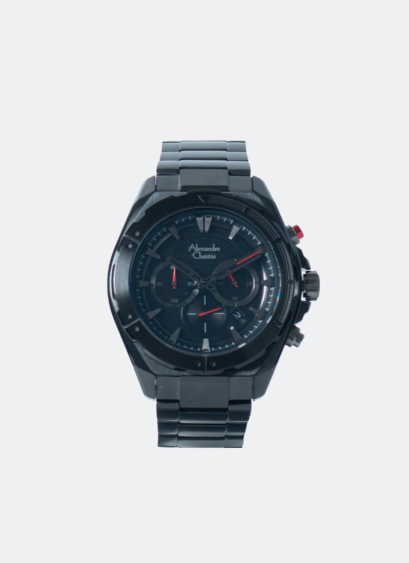 Chronograph Men Band Chronograph Black Black Dial 44mm - AC6664MCBIPBARE