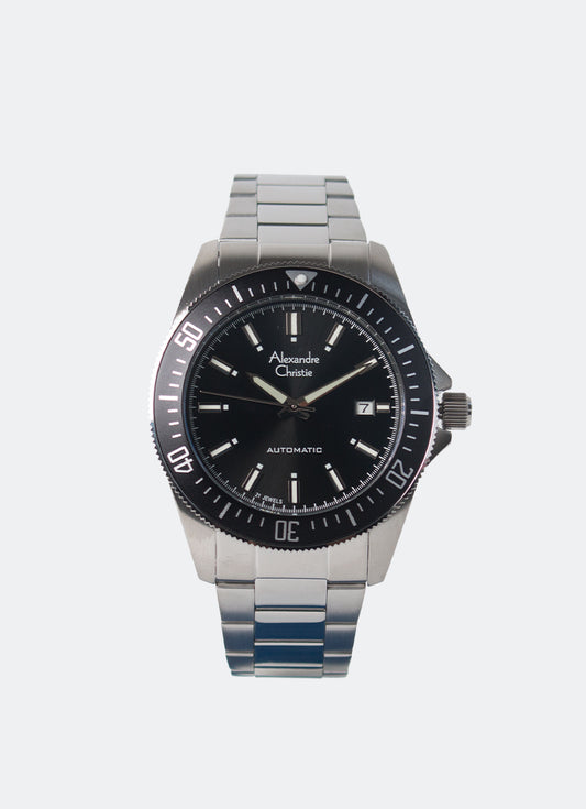 Automatic Men Band Date Silver Black Dial 42 mm AC6676MABSSBA