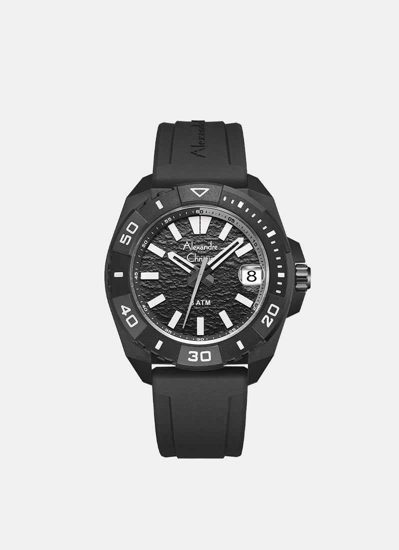 Sport Men Band Date Black Black Dial 44mm AC6684MDRIPBA