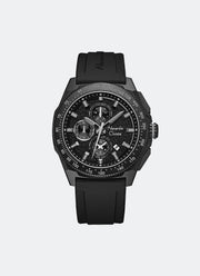 Chronograph Men Black Textured Dial Grey Stainless Steel Black Rubber - 44mm AC6688MCRIPBA