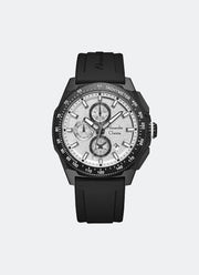 Chronograph Men Silver Textured Dial Stainless Steel Black Rubber - 44mm AC6688MCRIPSL