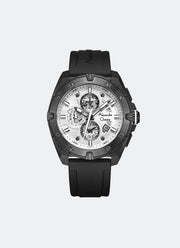 Chronograph Men Silver Dial Black Stainless Steel Black Rubber - 44mm AC6693MCREPSL
