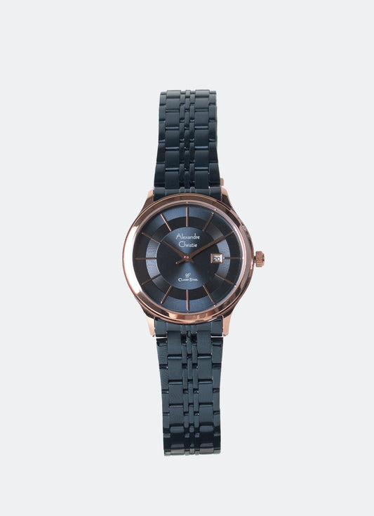 Classic Steel Ladies Band Date Rose Gold Black Dial 31mm - AC8348LDBURBU