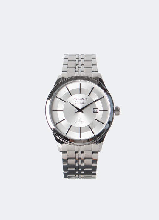 Classic Steel Men Band Date Silver Silver Dial 41mm - AC8348MDBSSSL