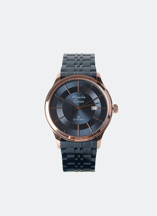 Classic Steel Men Band Date Rose Gold Black Dial 41mm - AC8348MDBURBU