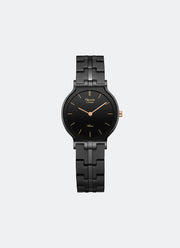Asteria Ladies Black Dial Black 3- link Strap 28mm - AC8410LHBIPBA