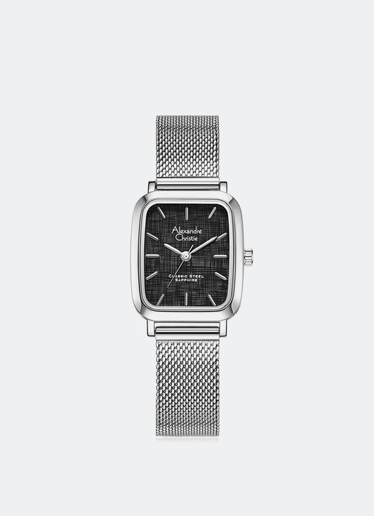 Classic Steel Ladies Band Quartz Silver Black Dial 24 mm x 34 mm AC8699LHBSSBA