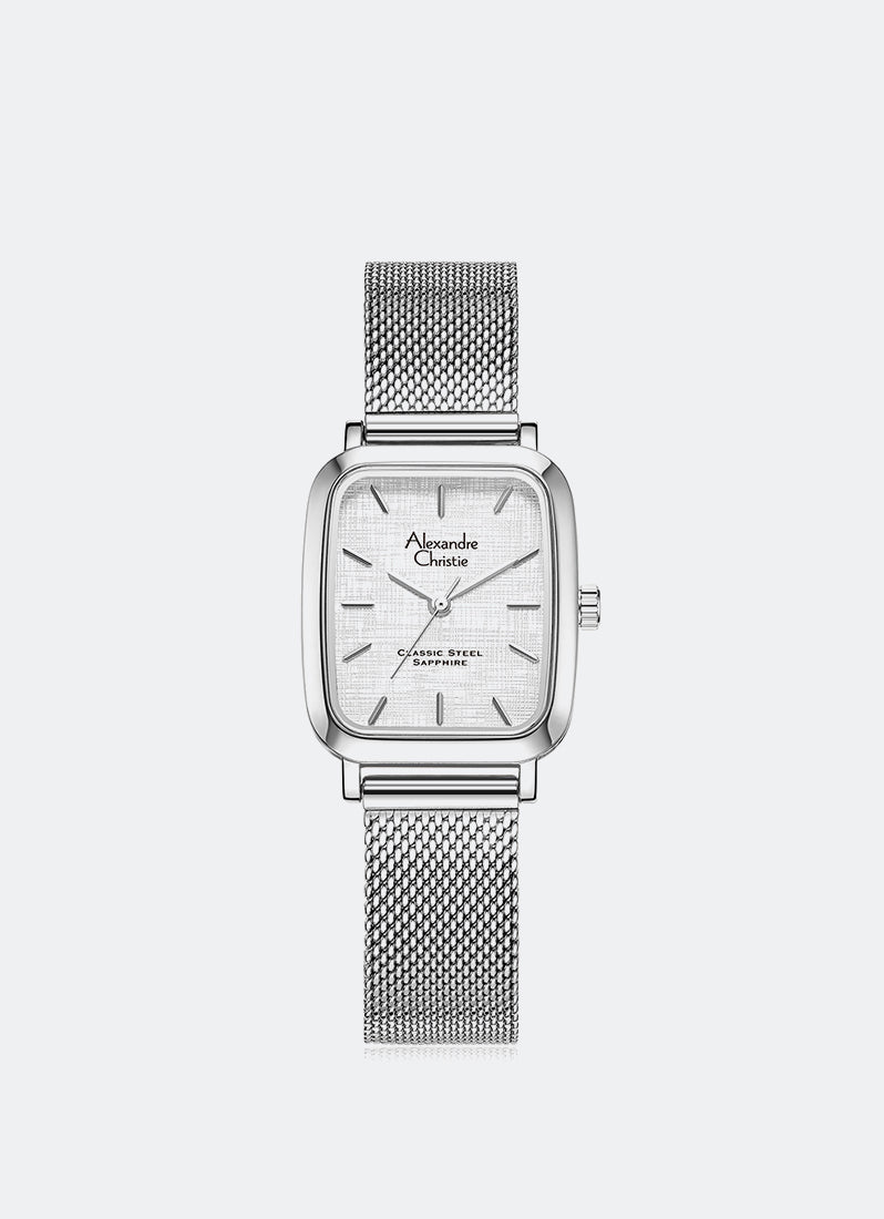 Alexander Christie Classic Steel Ladies Band Quartz Silver White Dial