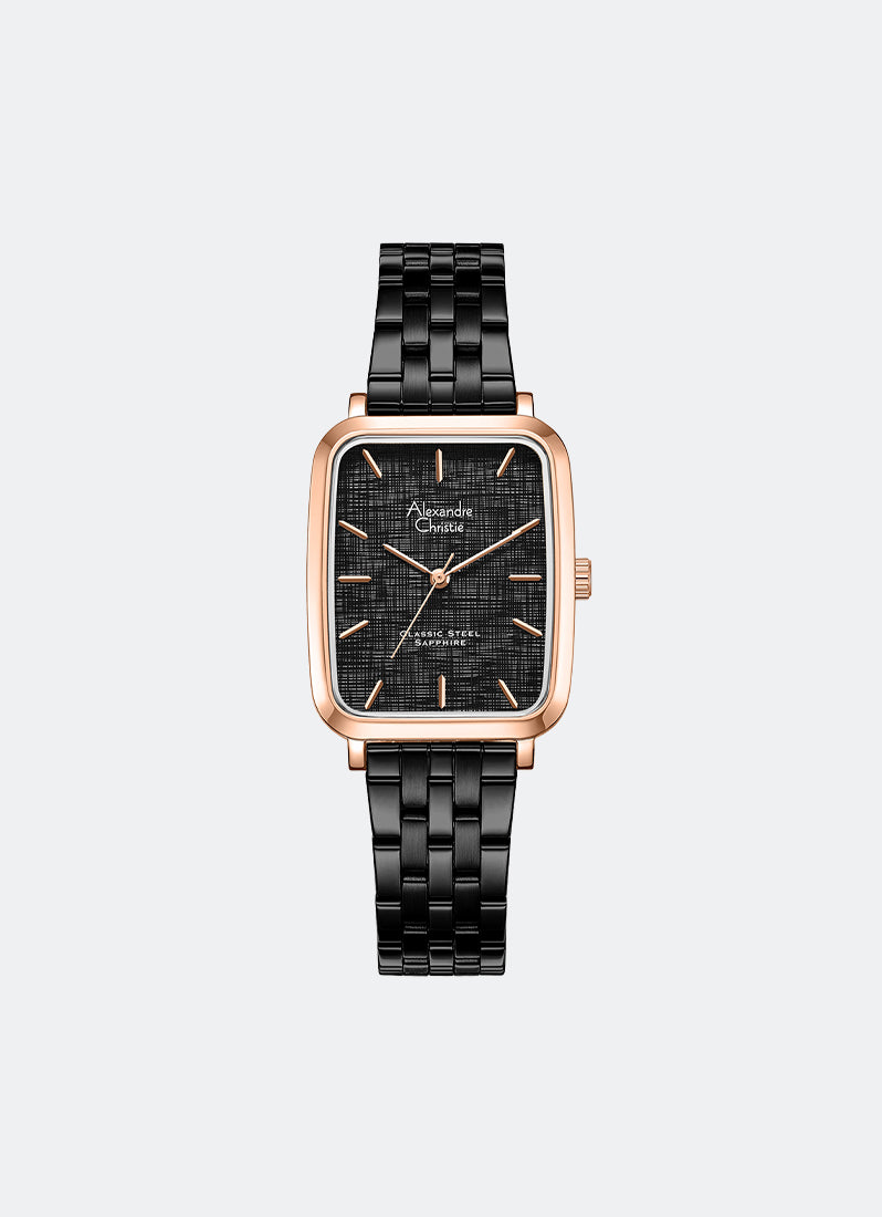 Classic Steel Men Black Pattern Dial Rose Gold Stainless Steel Black 5-Link - 28mm x 40mm AC8699MHBBRBA1