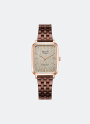 Classic Steel Men Champagne Pattern Dial Rose Gold Stainless Steel Brown 5-Link - 28mm x 40mm AC8699MHBROLG1