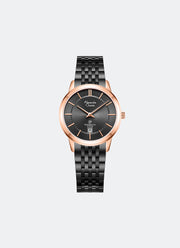Classic Steel Ladies Black Dial Rose Gold Stainless Steel Black 7- Link - 32mm AC8709LDBBRBA