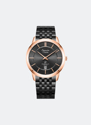 Classic Steel Men Black Dial  Rose Gold Stainless Steel Black 7- Link - 39mm AC8709MDBBRBA