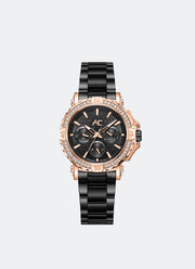 AC Collection Boyfriend Black Dial Rose Gold Stainless Steel Black Bracelet - 36mm AC9205BFBBRBADR