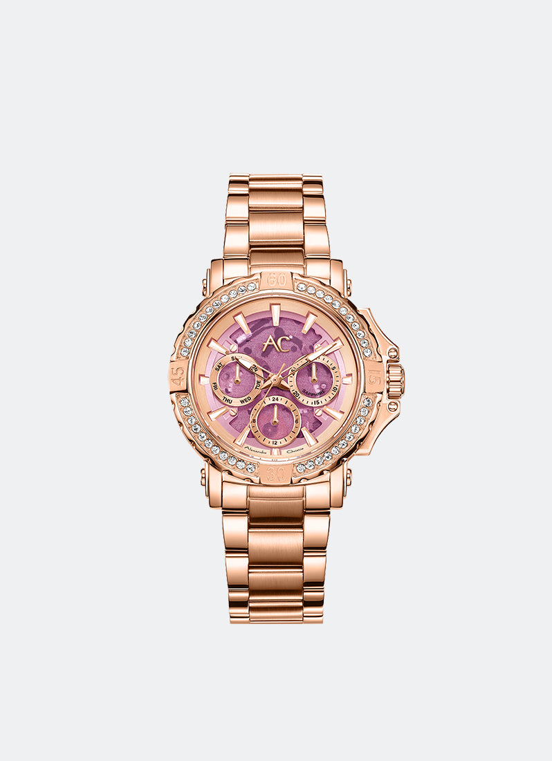 AC Collection Boyfriend Rose Gold Pink Dial Rose Gold Stainless Steel Rose Gold Bracelet- 36mm AC9205BFBRGLKDR