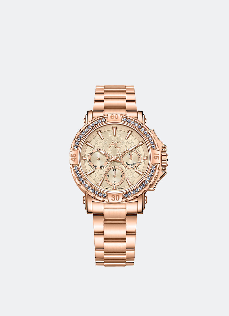 AC Collection Boyfriend Rose Gold Beige Dial Rose Gold Stainless Steel Rose Gold Bracelet - 36mm AC9205BFBRGLNDR