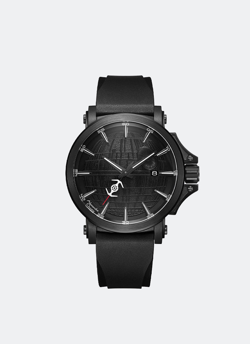 Star Wars Death Star Limited Edition Gift Set Automatic Men Black & White Dial Black Stainless Steel Premium Rubber - 45mm AC9205MARDS1