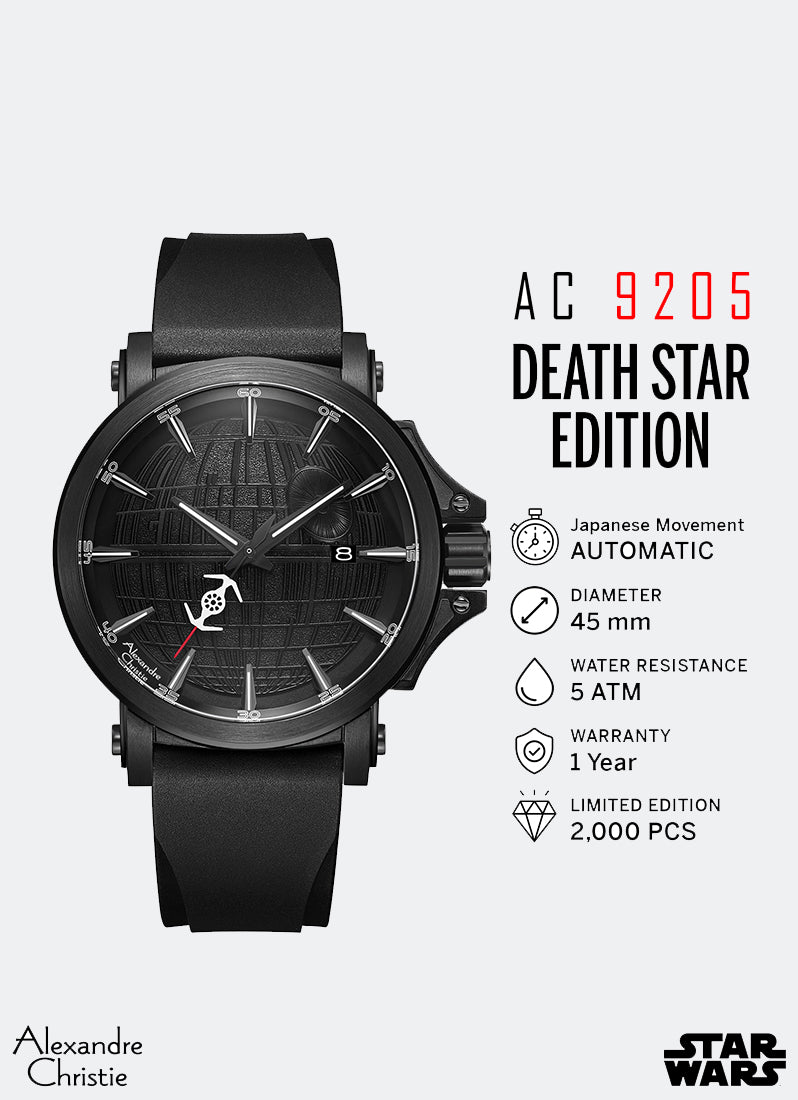 Star Wars Death Star Limited Edition Gift Set Automatic Men Black & White Dial Black Stainless Steel Premium Rubber - 45mm AC9205MARDS1