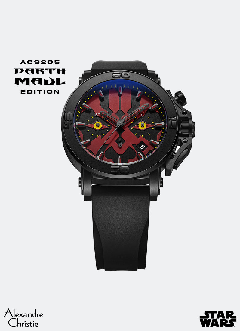 Star Wars Darth Maul Limited Edition Gift Set Chronograph Men Deep Red with Black & Yellow Accents Black Stainless Steel Black Premium Rubber - 45mm AC9205MCRDM1