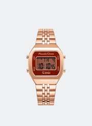 AC DiGi Ladies Rose Gold Red Dial Rose Gold Stainless Steel Rose Gold Bracelet - 34mm x 38mm AC9403LHBRGDR